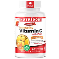 NUTRIDOM - Nutridom 長效緩釋維他命 C + 鋅 + 銅配方 | 24小時免疫防護、 (60粒植物膠囊)