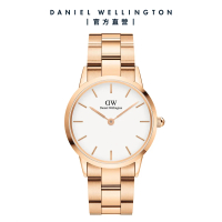【Daniel Wellington】DW 手錶 Iconic Link 36mm精鋼錶 特調玫瑰金-白錶盤(DW手錶男錶女錶DW00100209)
