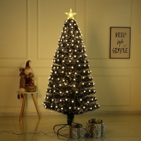 免運 黑色光纖圣誕樹星星款暖白燈效八功能變幻家居裝飾商場擺件圣誕夜