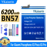 YKaiserin Replacement Battery BN57 BN61 for Xiaomi Pocophone X3/X3 Poco X3 Pro X3Pro Bateria + Tools