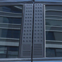 For Ford Ranger Wildtrak T7 T8 15-21 Aluminum alloy Black Car Windows B-pillar Center column cover Trim Sticker Car Accessories