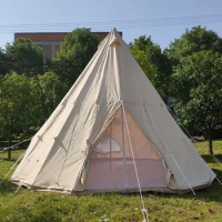 Outdoor Man Pyramid Canvas Tipi Tent Camping Waterproof Shelter
