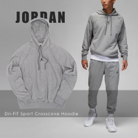 Nike 帽T Jordan Sport 灰 黑 喬丹 飛人 連帽上衣 吸濕 快乾 長袖 DQ7328-091
