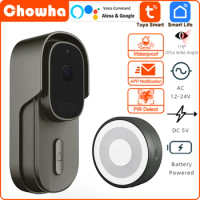 Tuya WiFi Video Doorbell Camera Outdoor Waterproof Wired DC AC Door Bell 1080P Alexa Wireless Security Battery Door bell Camera