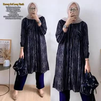 Chatezz Set Tunik One Set Wanita Kekinian Rayon Diamond Premium Setelan Outfit Celana Kulot LD 110 Z