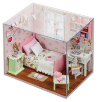 【WT16122124】 手製DIY小屋 手工拼裝房屋模型建築 含展示盒-陽光天使