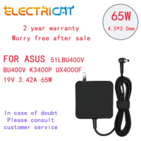65W New high quality Laptop Power Supply Adapter Charger 19V 3.42A 4.5*3.0mm for ASUS 51LBU400V BU400V K3400P UX4000F K3400P