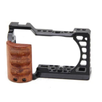 For Sony A6400 / A6300 / A6100 / A6000 Wood Handle Metal Camera Cage Stabilizer Rig Accessories