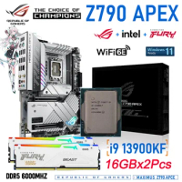 New Intel Core i9 13900KF Processor+ASUS ROG MAXIMUS Z790 APEX LGA 1700 DDR5 Motherboard+Kingston 6000MHz 16GBx2PCS RGB Memory