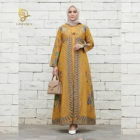 LANGITJUA - Juleha Gamis Baju Lebaran Batik Motif Modern Terbaru Model Pias | Hampers Gamis Kado Leb