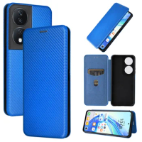 Suit For Honor X7b Carbon Fiber clamshell purse skin PU case purse for Honor Play 50 Plus Honor Play 8T 5G Magnetic Phone Cover