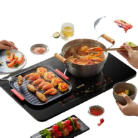 Double-stove induction cooker household high-power intelligent stir-fry hot pot barbecue multi-functional cooking electric stove