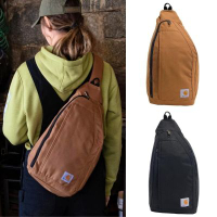 Carhartt卡哈特 Sling Bag 美國版防水尼龍斜背包 多層收納單肩包 工裝輕巧側背書包 耐用單車胸包 輕便耐磨滑板後背包 B0000510