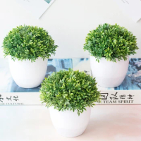 1/3Pcs Simulation Plant Bonsai Bamboo Grass Vivid Plastic Green Ball Miniascape Home Decor Garden Landscape Ornaments