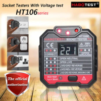 HABOTEST HT106E/B/D Socket Testers With Voltage test; Socket detector ground zero line plug polarity phase check