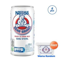 Bear Brand Susu Kaleng Susu Beruang Susu Steril [6 pcs x 189 mL] FREE Container BEAR BRAND X ANNE AV