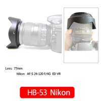NIikon HB-53 Hood 77mm for Nikon D750 D610 24-120mm f4 lens camera accessories Sunshade extinction cover