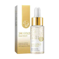 24K Gold Shiny Snail Essence 15ml Facial Care Serum Skin Whitening Moisturizing Anti-Wrinkle Deep Clean Essence Reactivate Skin