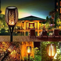 Warmtaste Lampu Taman Hias Obor Flame Light Solar IP65 Warm White - YMJ010 Hitam