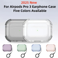 Sarung Jelas untuk AirPods Pro 3, dengan Lanyard dan Rantai Kunci, Bahan TPU Lembut, Kalis Kejutan,