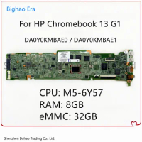 DA0Y0KMBAE0 DA0Y0KMBAE1 For HP Chromebook 13 G1 Laptop Motherboard With M5-6Y57 CPU 8GB-RAM 32G-eMMC 859520-001 859520-601