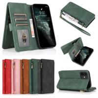 Skin Feel Solid Color Leather Case 9 Card Slot Wallet Cover Phone Case Fit for Samsung Galaxy S21 Ultra Note 20+ S20 FE A51 5G