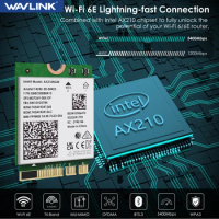 WAVLINK WiFi 6E Wireless Card Intel AX210 Tri-Band 5400Mbps 2.4GHz/5GHz/6GHz Network Adapter Bluetooth5.3 WiFi Module For Laptop