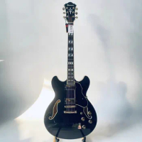 Genuine&amp;Original IBANEZ AS153 Semi Hollowbody Jazz Guitar Black Color Body Ebony Fingerboard Handmade Frets Stock Items