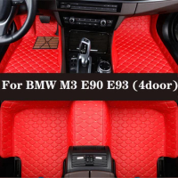 Full Surround Custom Leather Car Floor Mat For BMW M3 E90 E93 (4door) 2009-2013 (Model Year) Car Interior Auto Parts