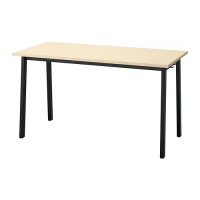 MITTZON 會議桌, 實木貼皮, 樺木/黑色