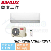 【SANLUX 台灣三洋】8-10坪 經典型 變頻冷暖分離式冷氣 SAC-V50HR3/SAE-V50HR3