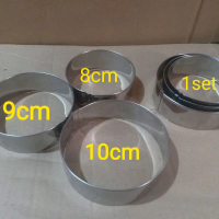 Citakan Ring Bulat Ring Burger 1set 8cm 9cm 10cm Set Alat Dapur Praktis