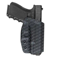 Glock 19 Holster, Glock 17 Holster OWB Carbon Fiber Kydex Holster Fit: Glock 19 19x / Glock 17 22 31 / Glock 26 27 30s