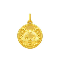 Pure 24K Yellow Gold Pendant Women 999 Gold 3D Dragon Necklace Pendant 1pcs