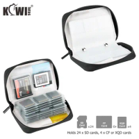 28 Slots Memory Card Case Holder Storage Pouch Bag for 24 SD SDHC SDXC 4 CF XQD Cards for Sony Canon Nikon Fuji DSLR SLR Camera
