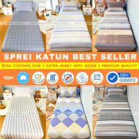 Kainku Seprai Aesthetic Katun Adem Minimalis Karet Anti Geser Ukuran Bisa Kustom Double Elastik YKK 
