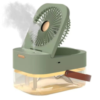 優樂悅~雙孔噴霧電風扇桌面充電冷風機家用臺式小風扇遙控定時折疊空調扇