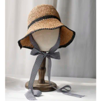 2024 BOW Womens Straw Hats crochet hat bucket hat UV Protection Sun Visor beach hat Women Visors Ladies hat Women Summer hat Cap