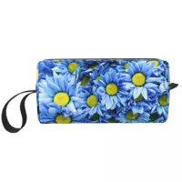 Colorful Chrysanthemum Daisy Flower Cosmetic Bag for Women Makeup Bags Travel Waterproof Toiletry Bag Organizer Merch