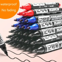 Deli Permanent Marker Large Capacity Black Oily Marker Hook Line Pen Sharpie Poster Pens Waterproof 