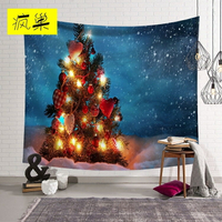 背景ins圣誕掛布新年掛毯雪人背景墻布圣誕樹桌布DIY布置壁掛蓋布