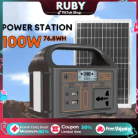 Pembangkit Listrik Tenaga Surya Portable 220V 100W 120000mAh Generator Pengisi Daya AC/DC/USB/TYPE-C