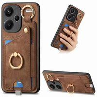 Luxury Case For Asus Zenfone 8 Leather Card Holder Ring Stand Back Panel Cover For Asus Zenfone8 Case Zenfone 8 ZS590KS Funda