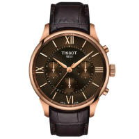 【TISSOT 天梭】官方授權 Chemin Des Tourelles 杜魯爾系列 三眼計時機械錶(T1394623629800)