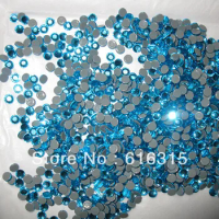 fancy rhinestone hot fix crystal ss30 aquamarine with 288 pcs each pack ,16 cutting facets shiny crystall beads decoration