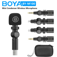 BOYA BY-M100 Mini Condenser Wireless Microphone Plug and Play for PC Mobile Android Youtube Live Streaming Audio Recording Vlog