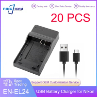 Wholesale/20PCS EN-EL24 USB Battery Charger With Micro Cable For Nikon 1 J5 1J5 ENEL24 EN EL24 Camera