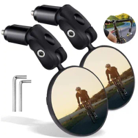 New Type Bicycle Bar End Mirror 360° Rotating Foldable Rearview Mirror Mountain Bike Rear View Cycling Equipment