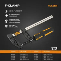TOLSEN Klem F Clamp Catok Jepit Kayu Ukuran Lengkap F-CLAMP 120×800 mm