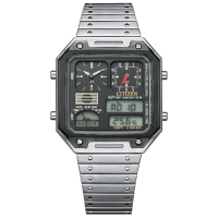 【CITIZEN 星辰】ANA-DIGI TEMP 80年代復古設計手錶 指針/數位/溫度顯示(JG2126-69E)
